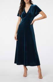 Taylor Dresses Velvet Empire Waist Midi Dress