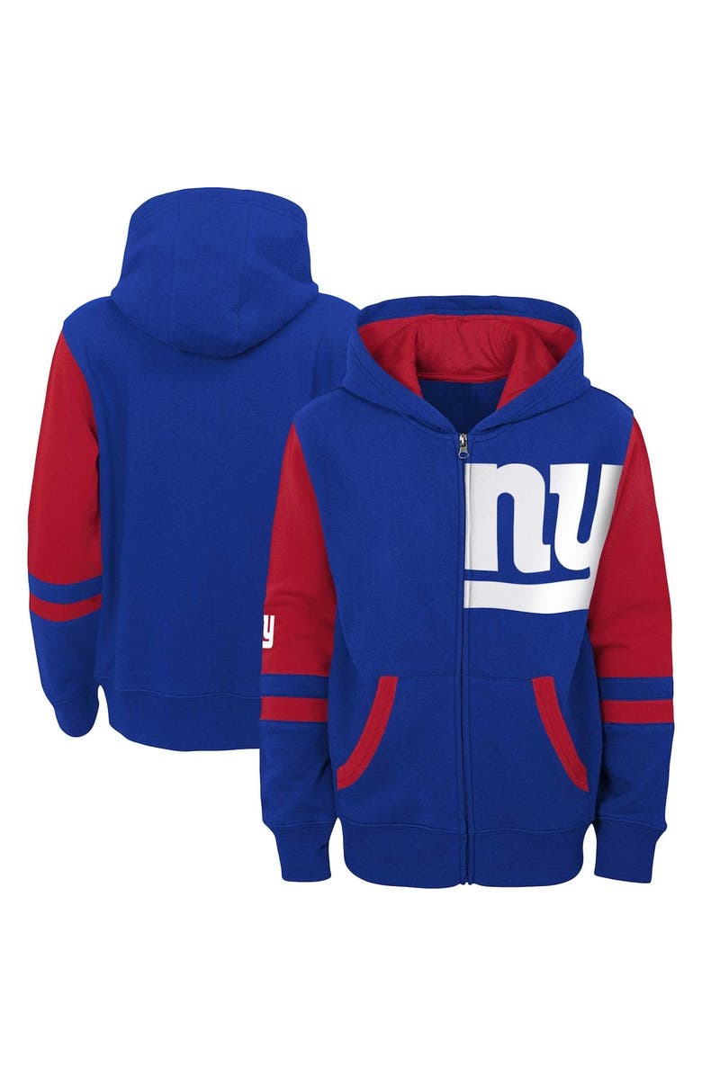 Outerstuff Youth Royal New York Giants Colorblock Full-Zip Hoodie, Main, color, Royal