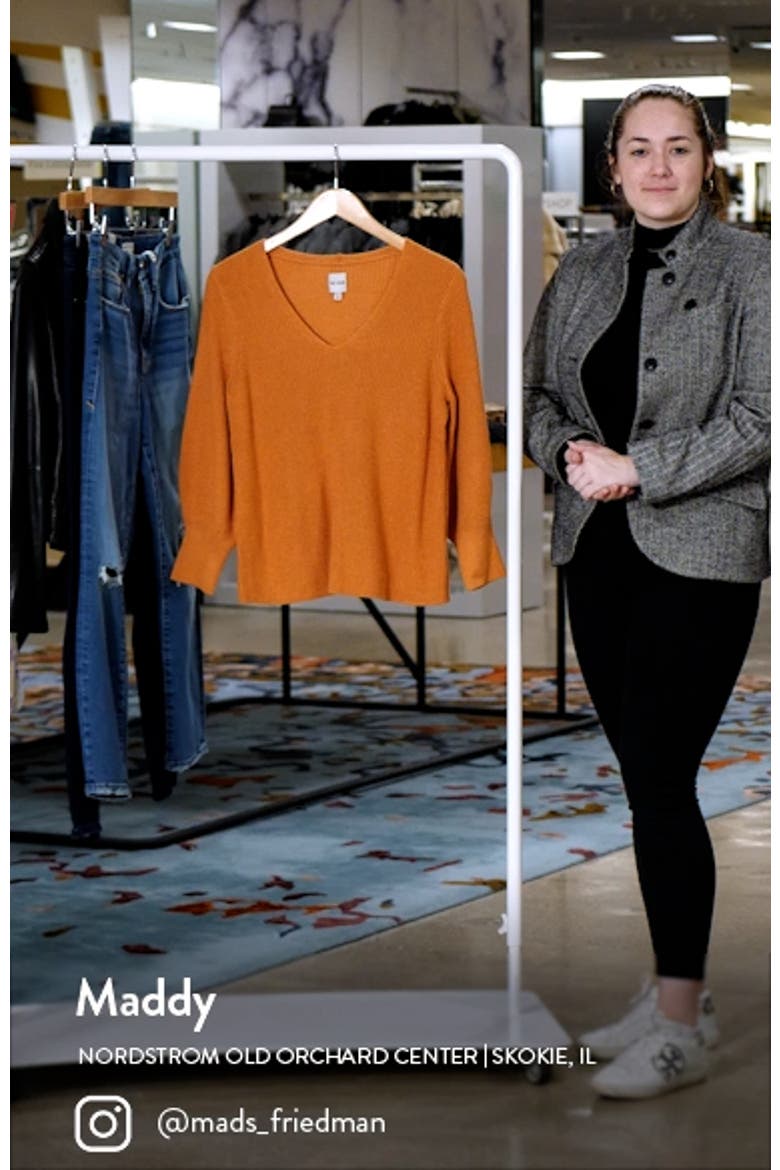 Shaker Stitch Cotton Blend Crewneck Sweater video