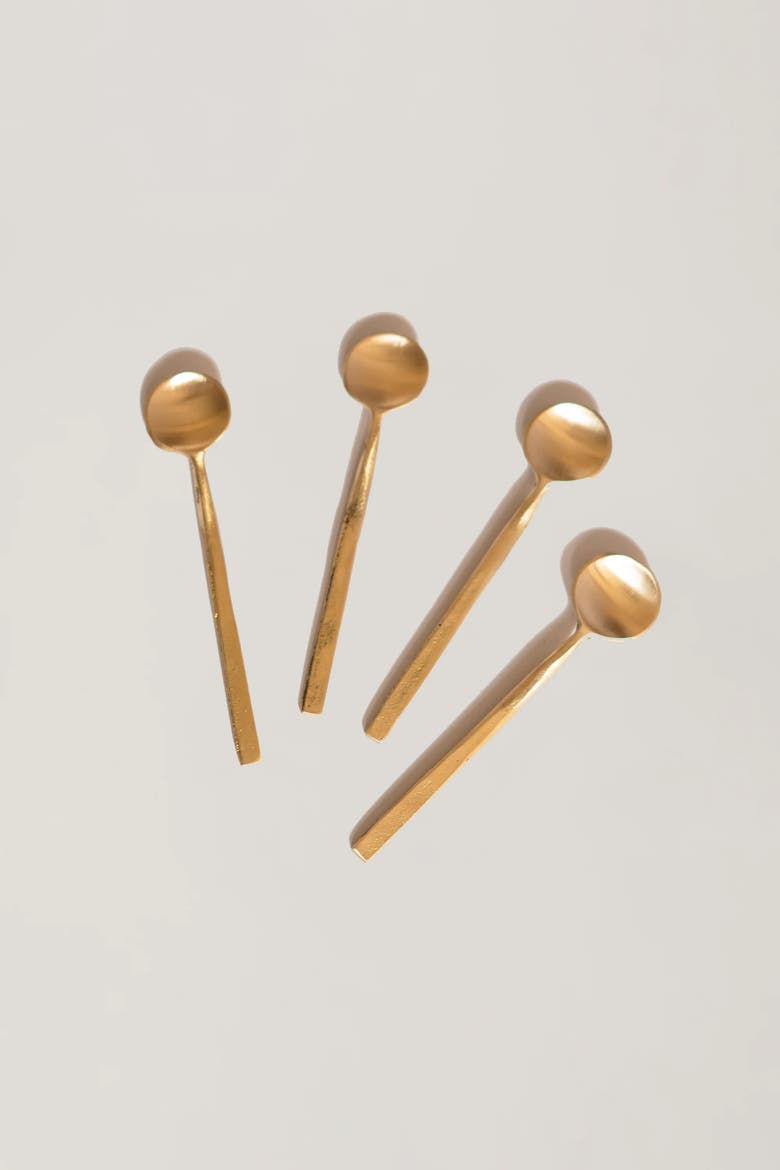 Wabi Coffee Spoons - Set of 4, Main, color, Brass