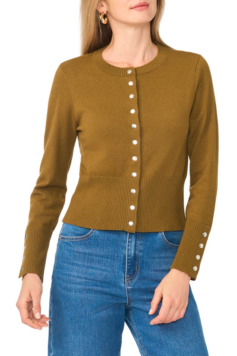 Button Front Cardigan, Main, color, GOLDEN CITRON
