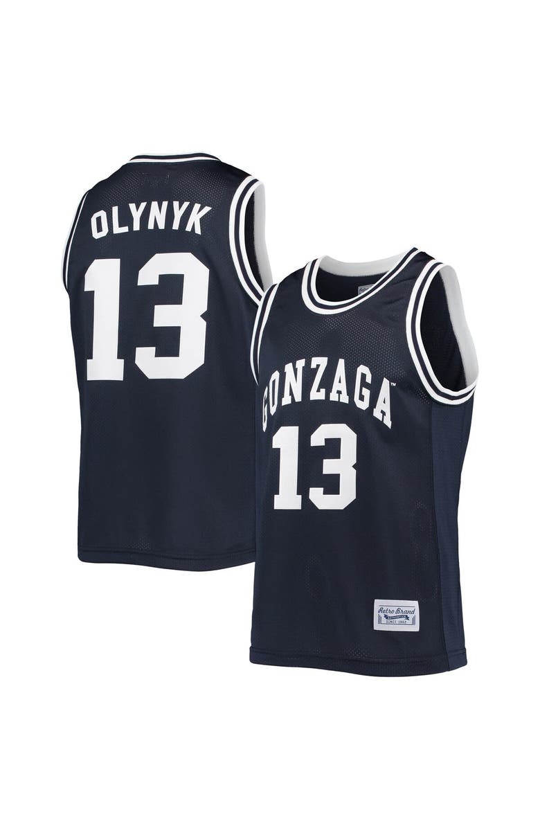 Retro Brand Men's Original Retro Brand Kelly Olynyk Navy Gonzaga Bulldogs Alumni Commemorative Classic Basketball Jersey, Main, color, 