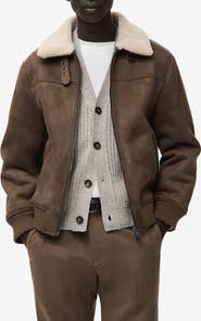 MANGO Faux Shearling Jacket