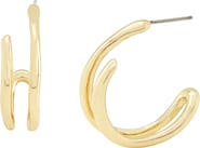 Robert Lee Morris Sculptural Bypass Small Hoop Earrings
