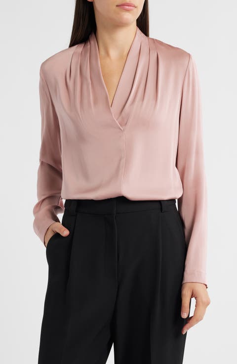 Nellie Pleated Stretch Silk Top
