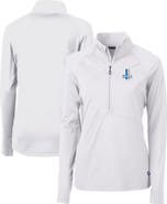 Cutter & Buck Women's Cutter & Buck White Detroit Lions Throwback Logo Adapt Eco Knit Stretch Recycled Half-Zip Pullover Top