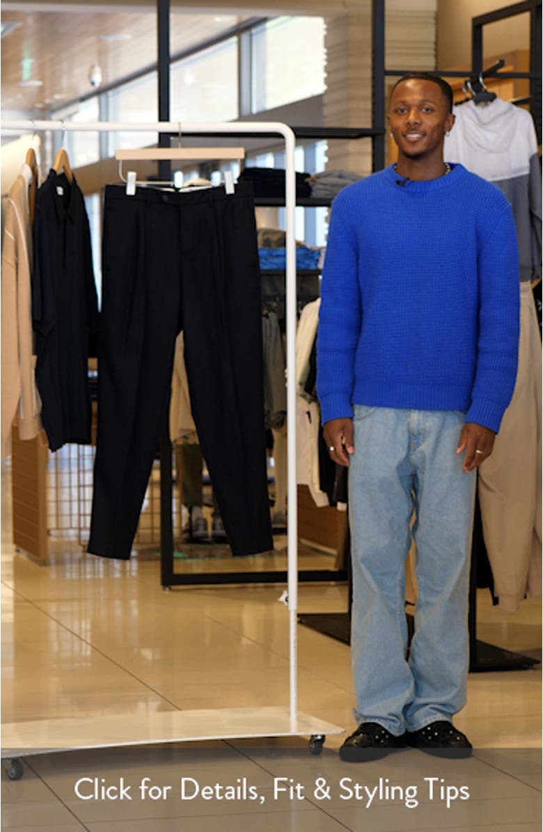 Slim Fit Pleated Wool Blend Flannel Dress Pants, sales video thumbnail