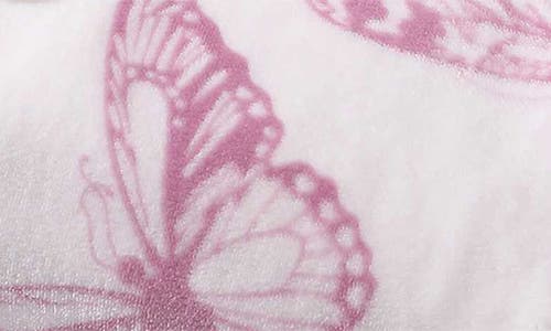 Betsey Johnson Malachite Butterfly Throw Blanket In Pink