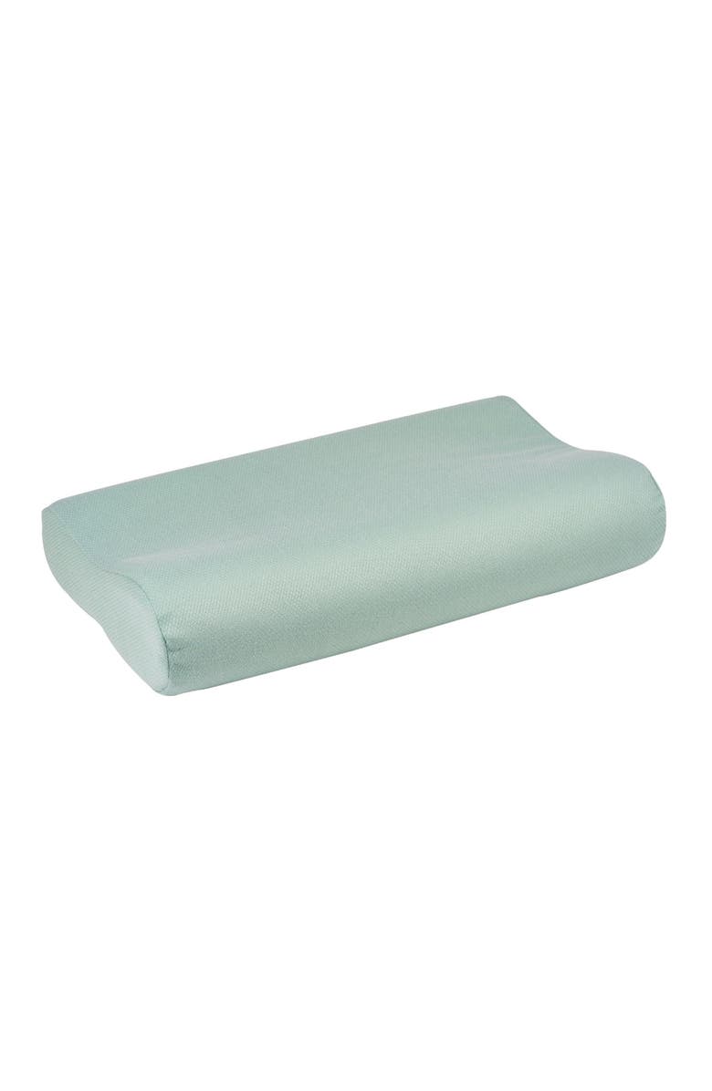 Tiny Twinkle Ergonomic Memory Foam Pillow with Fitted Pillowcase, Alternate, color, Sage