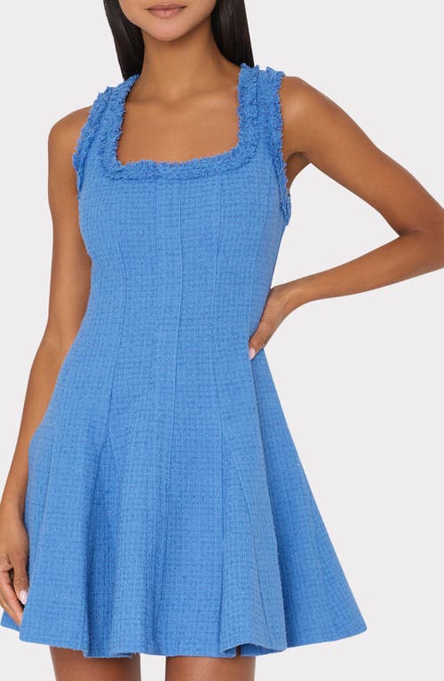 Milly Juniper Boucle Mini Dress Short Sleeve Top In Blue
