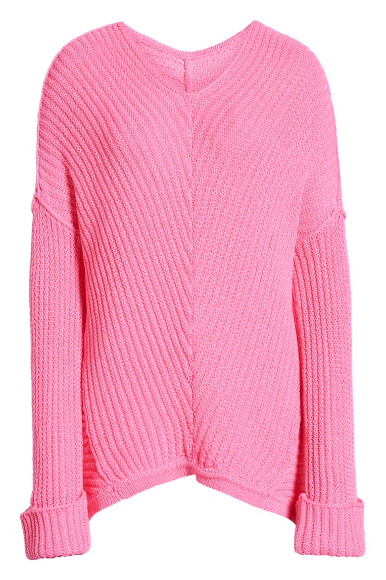 Cuffed Sleeve Sweater, Alternate, color, PINK SACHET