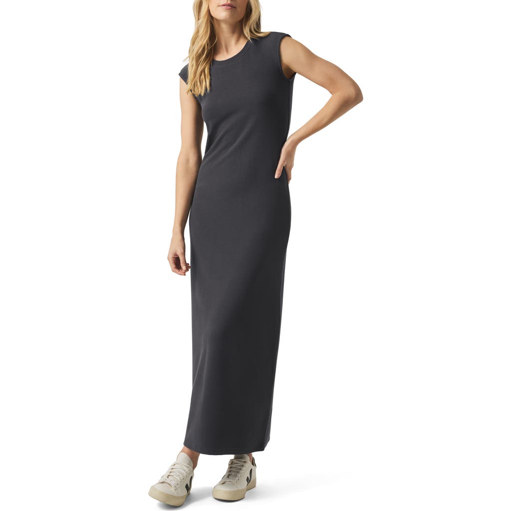 Splendid Cap Sleeve Waffle Scuba Maxi Dress In Lead