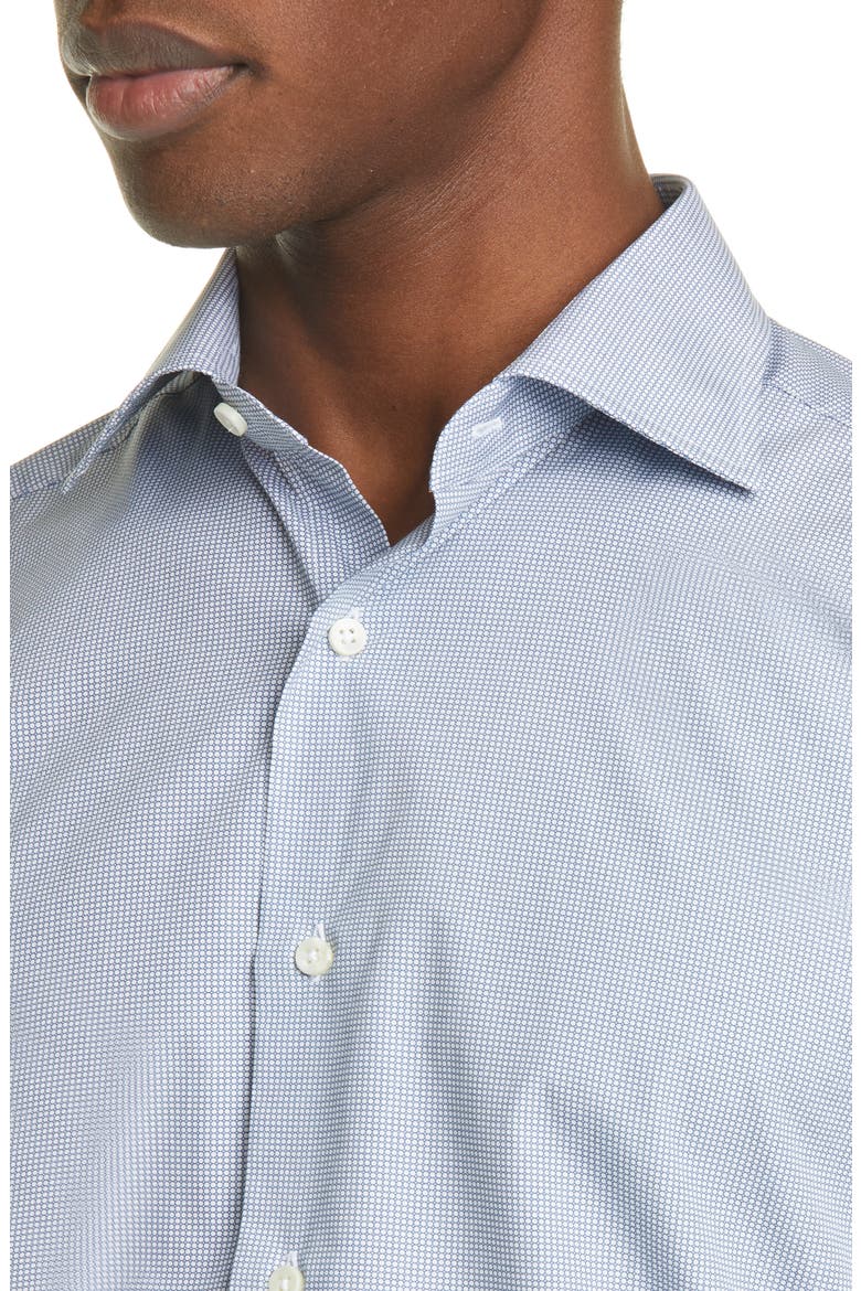 Trim Fit Geometric Dress Shirt, Alternate, color, BLUE