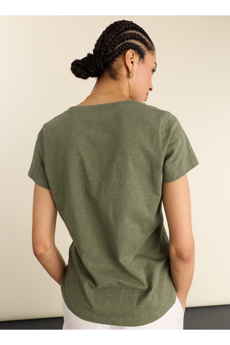 Hanorah V-Neck T-Shirt, Alternate, color, Light Khaki
