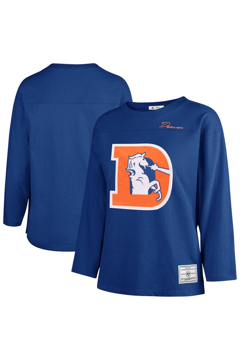 Women's '47 Royal Denver Broncos Game Nod Timeless Long Sleeve T-Shirt, Main, color, Royal