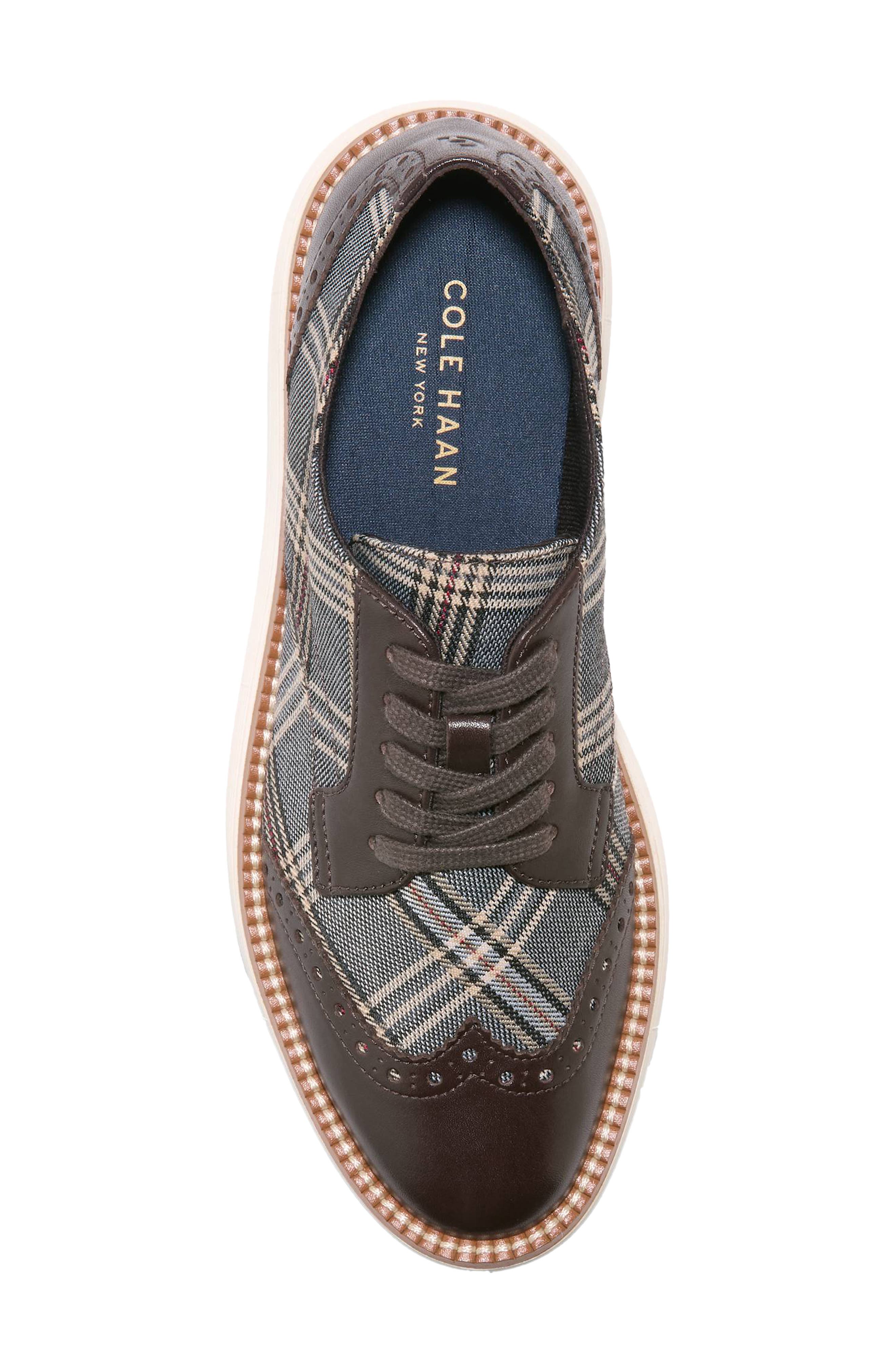 Grand Citymotion Leather Wingtip Oxford, Alternate, color, CLASSIC PLAID TEXTILE