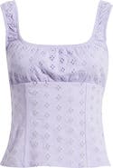 BP. Ruched Cotton Eyelet Tank