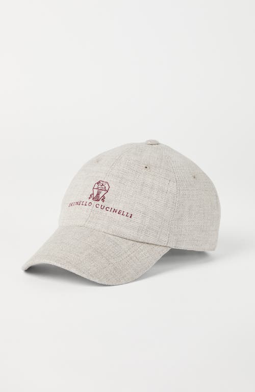 Brunello Cucinelli Linen-wool-silk Embroidered Baseball Cap In Yuta