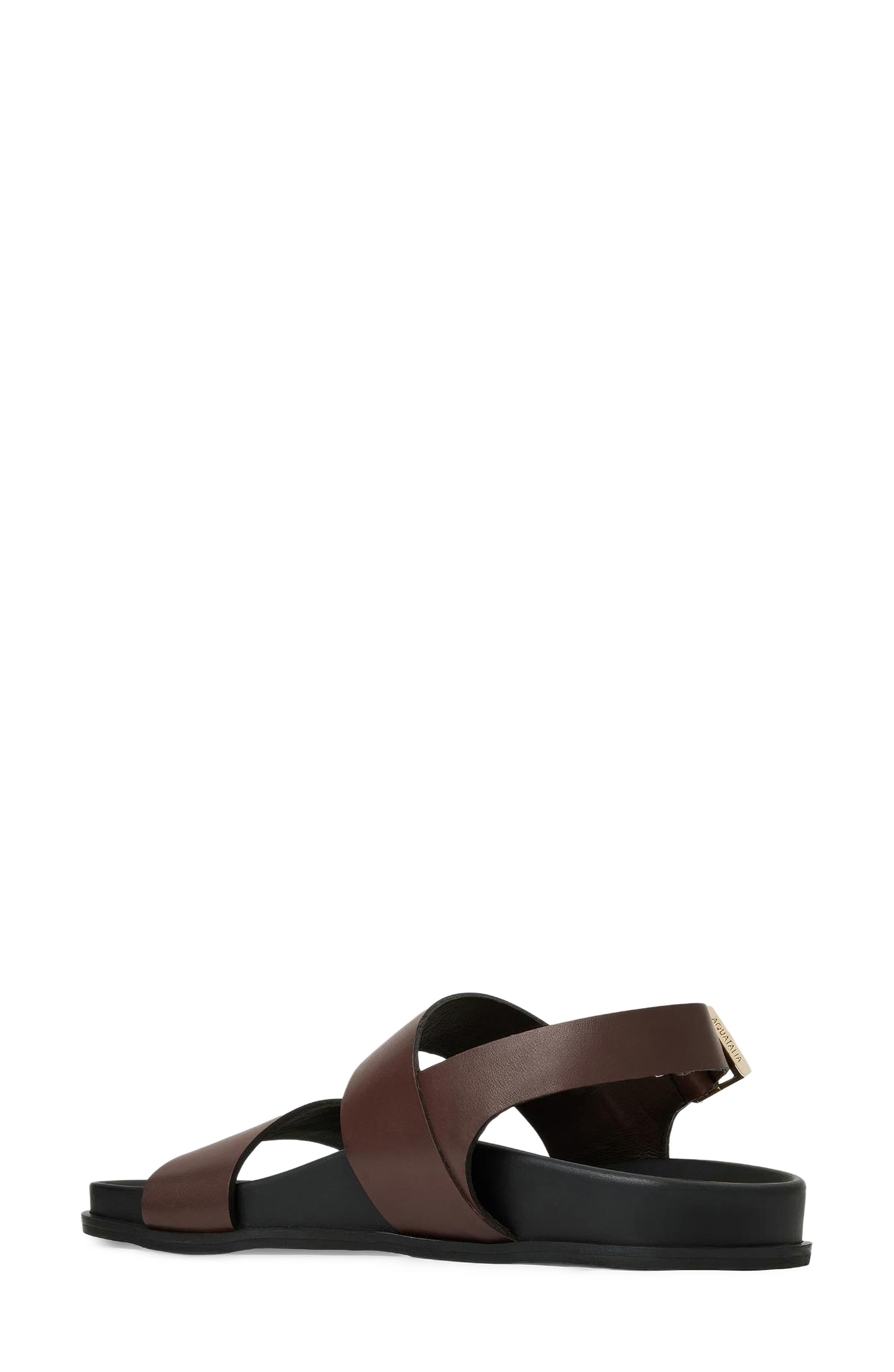 Aquatalia Irma Weatherproof Quarter Strap Sandal, Alternate, color, Brown Calf