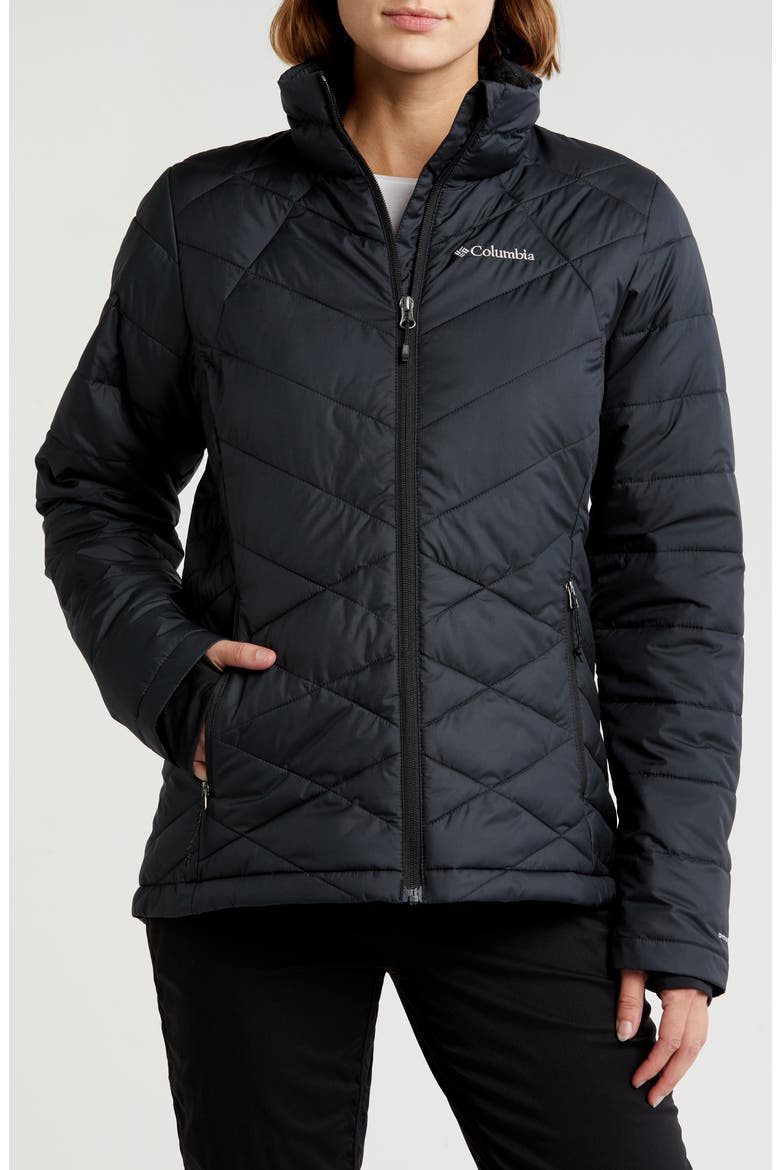 Heavenly Water Resistant Insulated Coat, Main, color, BLACK