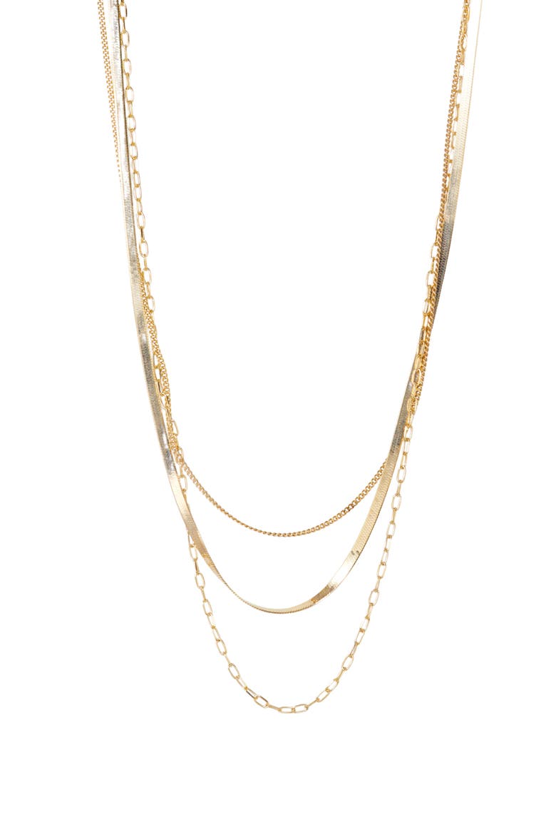 Triple Layer Chain Necklace, Main, color, GOLD