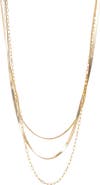 Argento Vivo Sterling Silver Triple Layer Chain Necklace