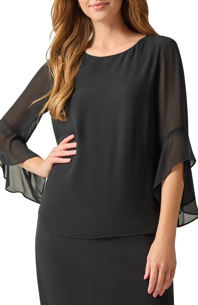 KASPER Ruffle Sleeve Top, Main, color, 