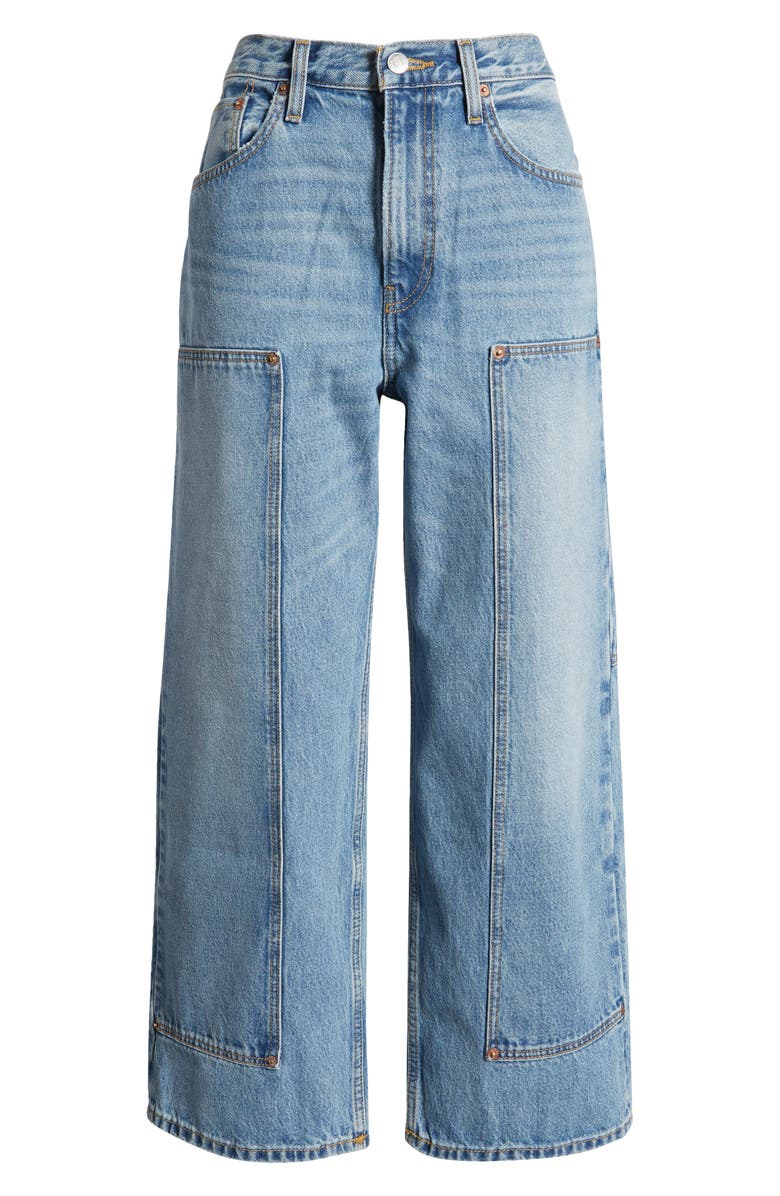 Re/Done The Shortie Crop Wide Leg Organic Cotton Jeans, Main, color, 