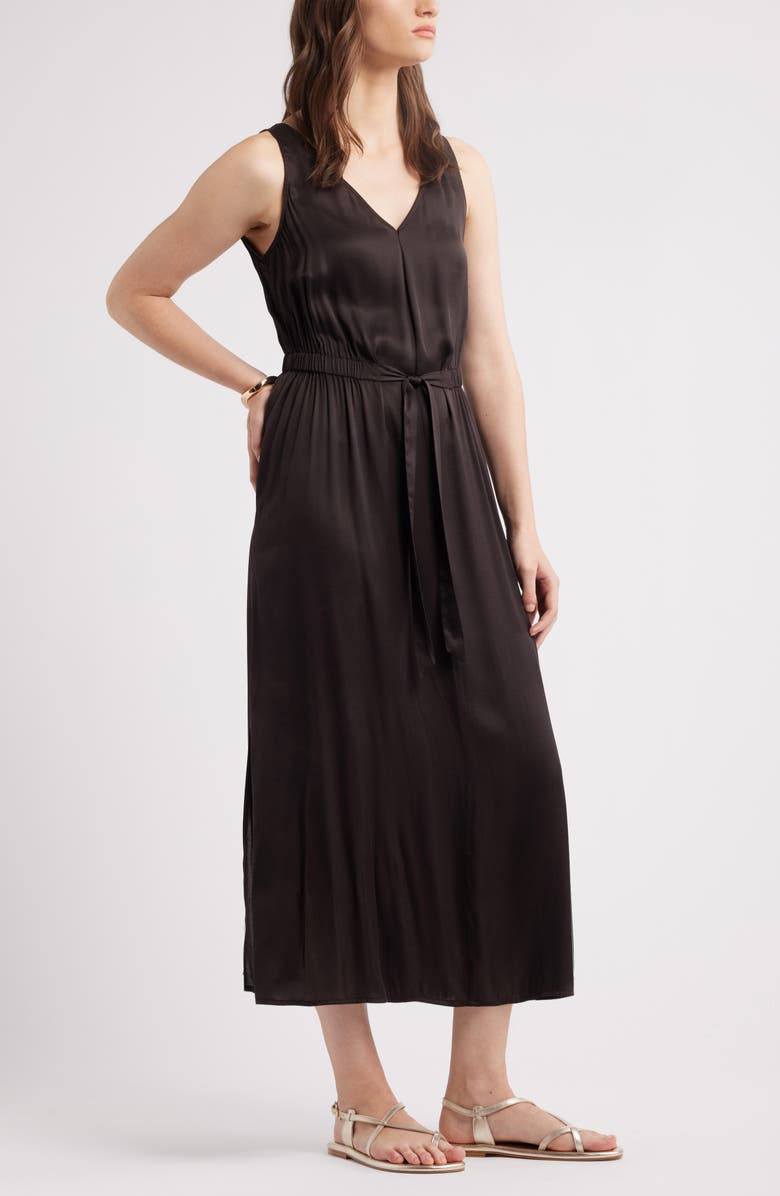 Nordstrom Sleeveless Midi Dress, Alternate, color, Brown Ganache