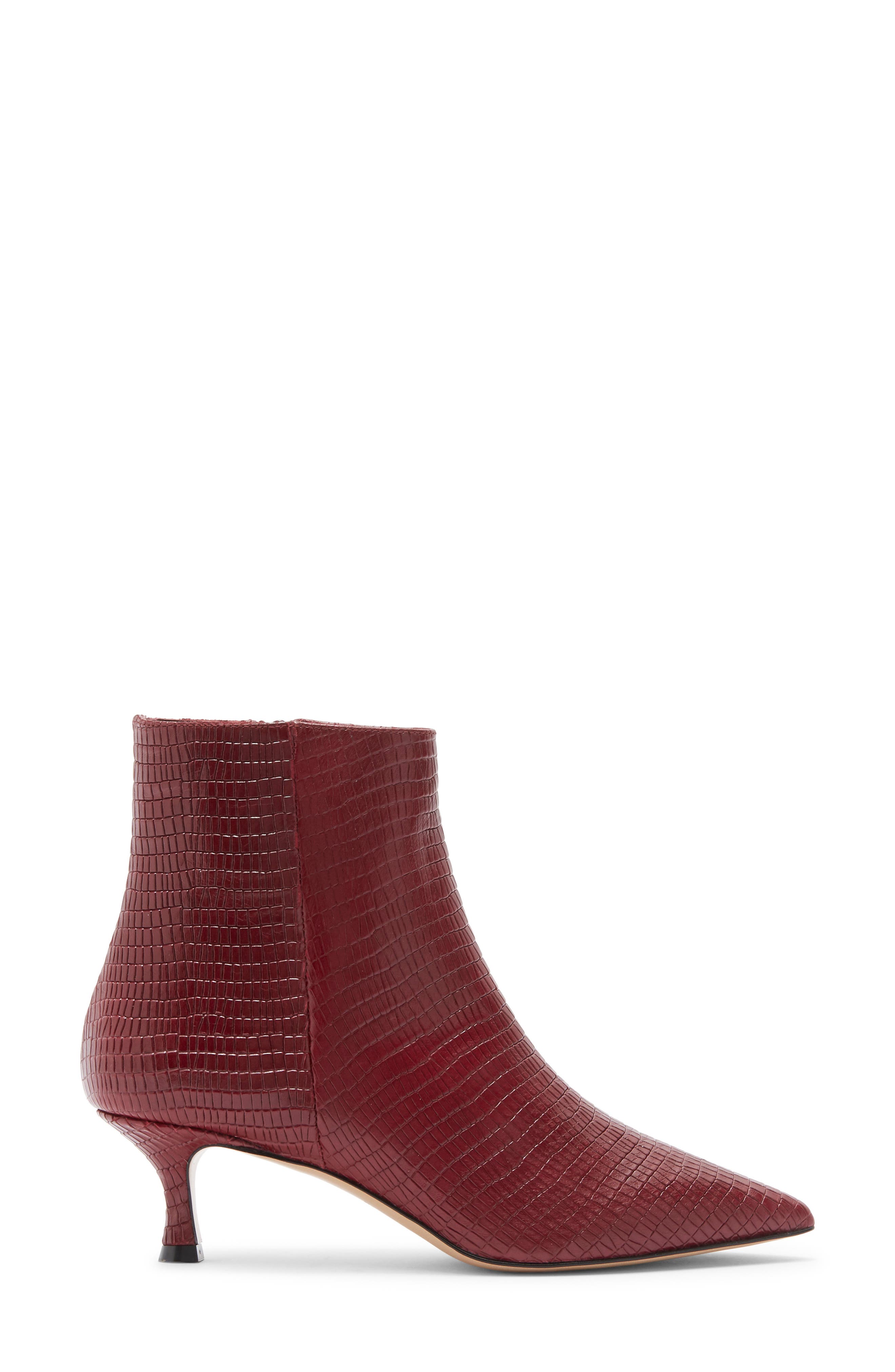 Bruno Magli Nerina Pointed Toe Bootie, Alternate, color, Bordeaux Snake