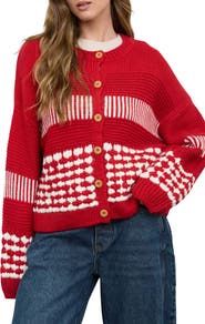 Blu Pepper Striped Knit Cardigan