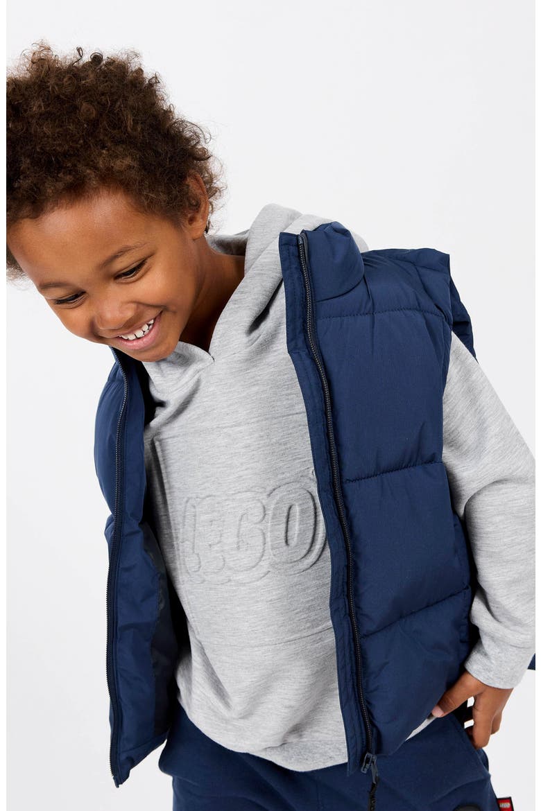 Kids' Embossed Logo Hoodie, Alternate, color, GREY
