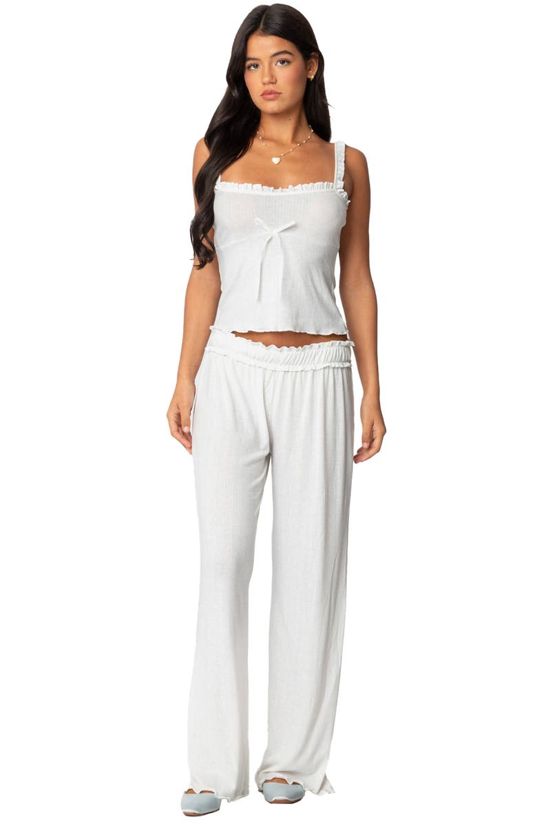 EDIKTED Sylvia Pointelle Tank, Alternate, color, White