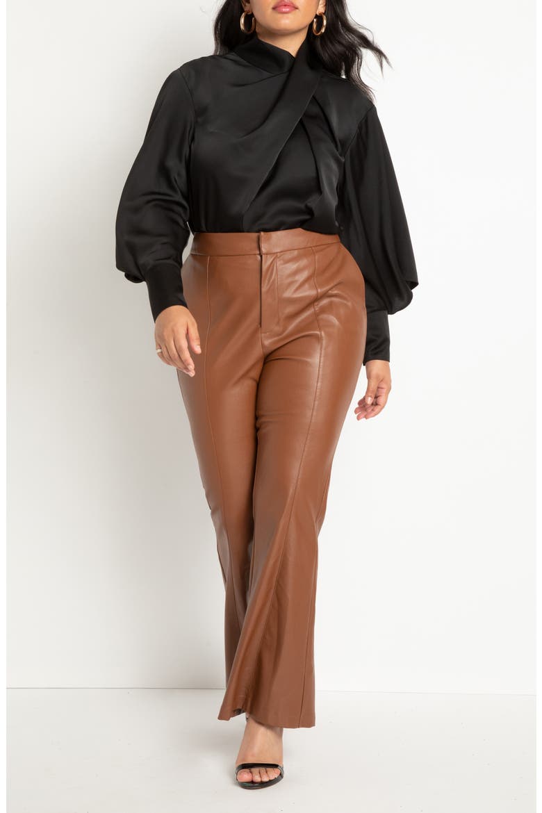 Draped Neck Satin Blouse, Alternate, color, BLACK ONYX
