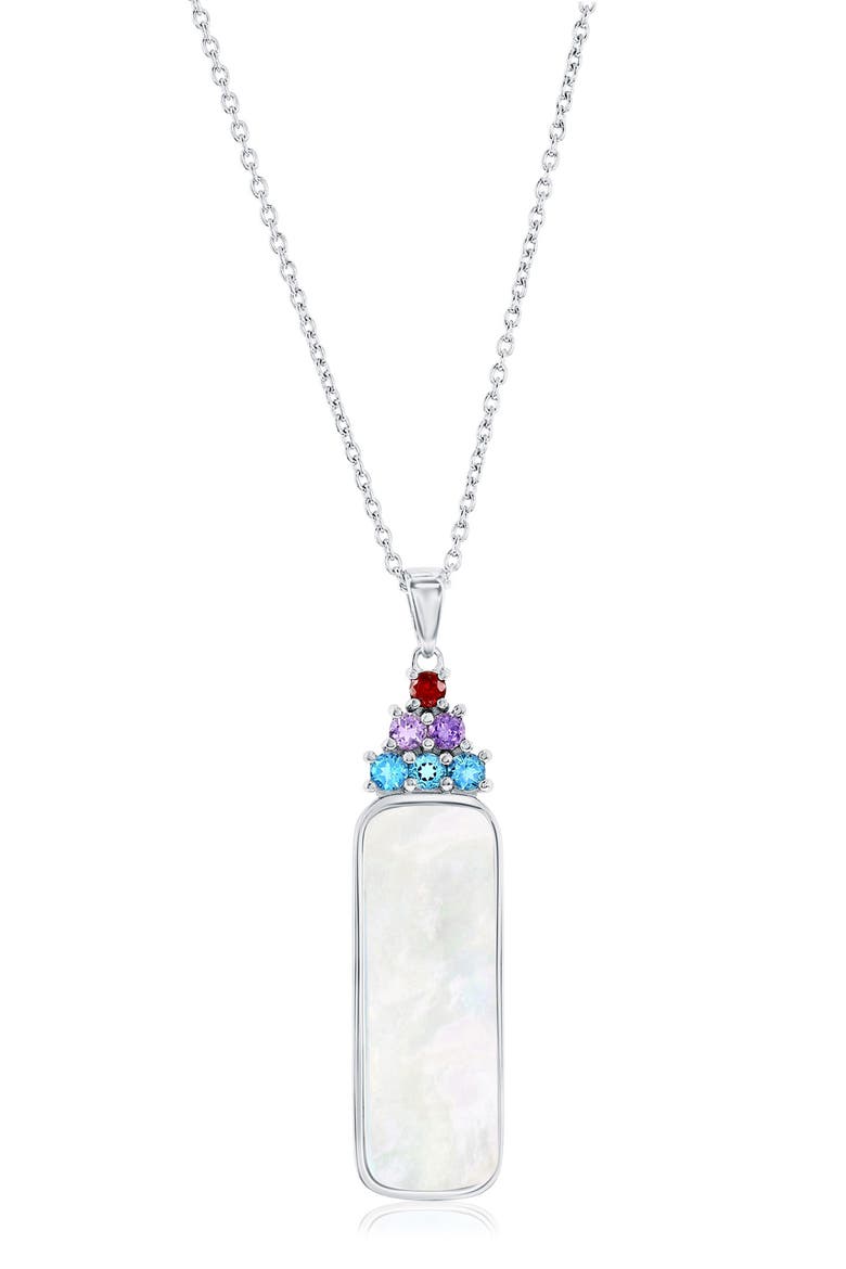 Mother-of-Pearl & Cubic Zirconia Pendant Necklace, Main, color, MULTI-COLOR