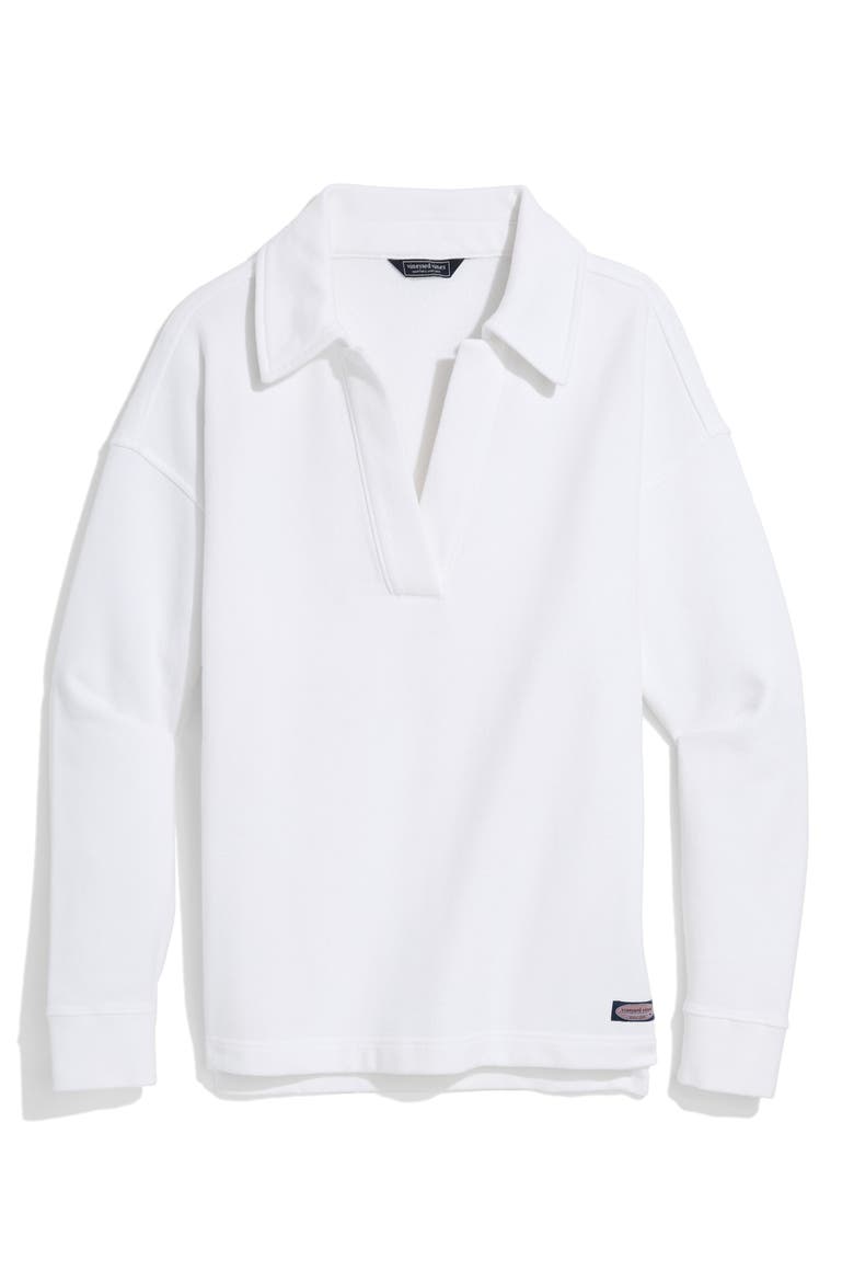 Cam Polo Sweatshirt, Alternate, color, WHITE CAP