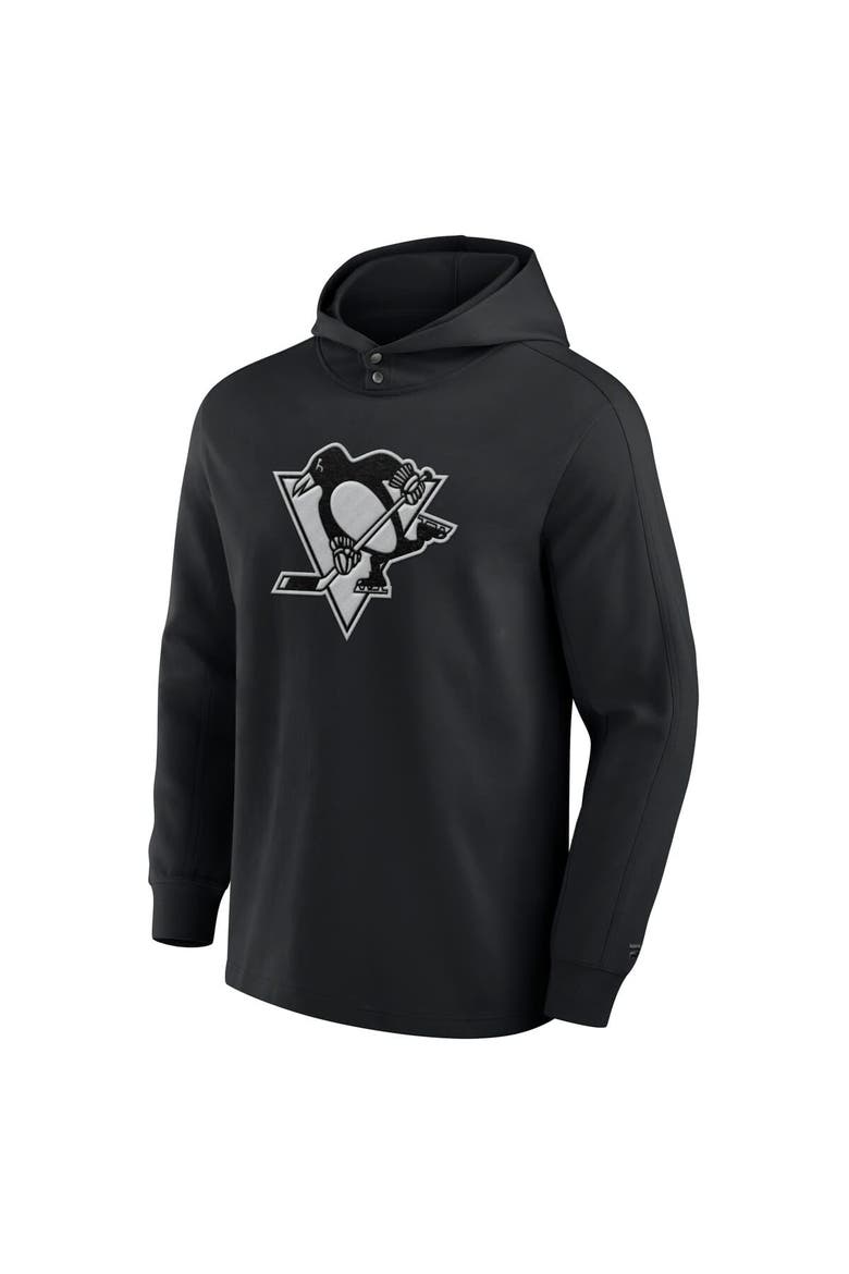 Men's Fanatics Black Pittsburgh Penguins Elements Blaze Tri-Blend Long Sleeve Hoodie T-Shirt, Alternate, color, Black
