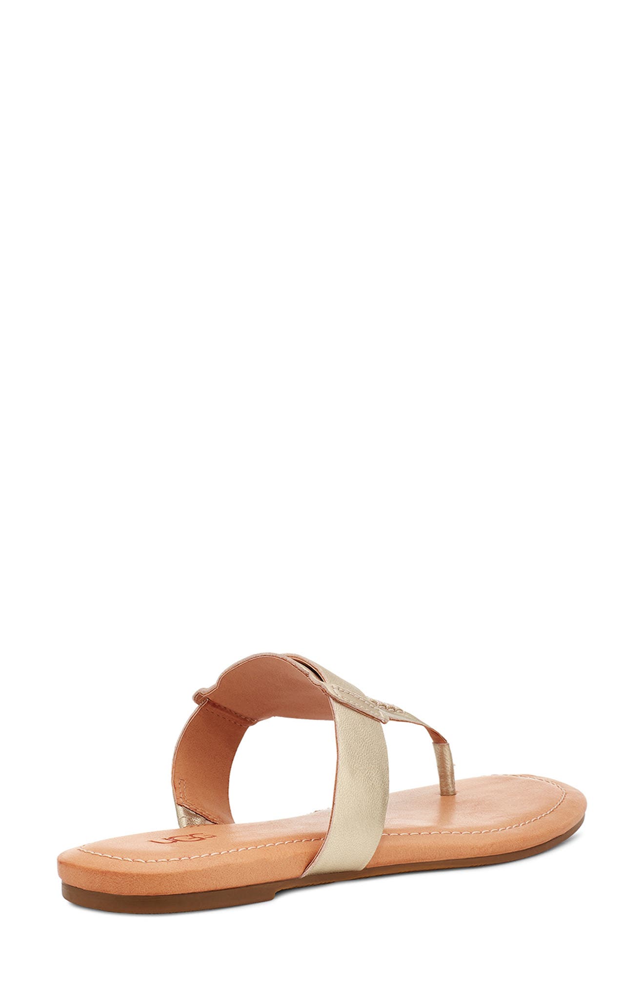 Gaila T-Strap Flip Flop, Alternate, color, GOLD METALLIC LEATHER