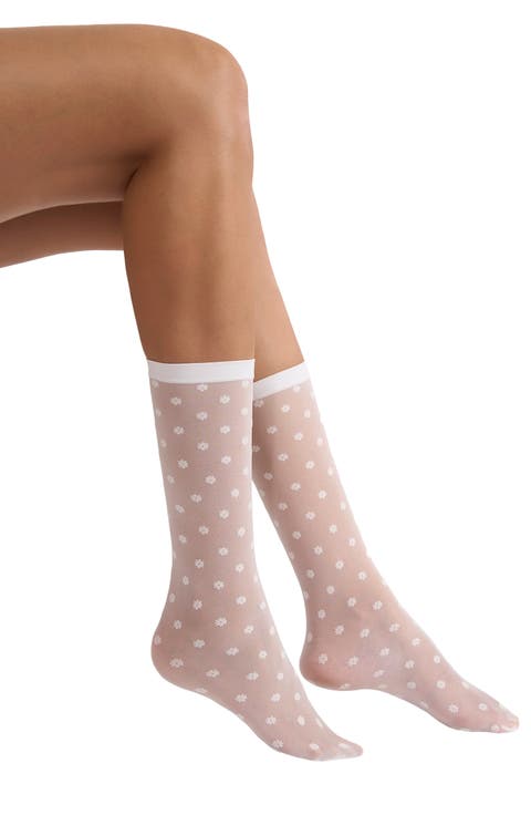Daisy Sheer Crew Socks