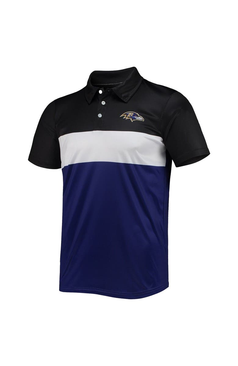 FOCO Men's FOCO Black/Purple Baltimore Ravens Retro Colorblock Polo, Alternate, color, 