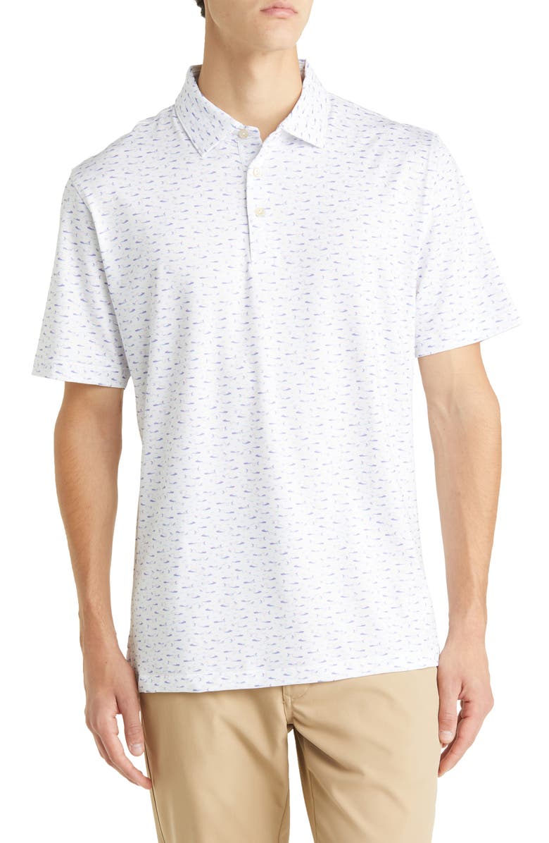 Peter Millar Cypress Boat Print Jersey Performance Polo, Main, color, 