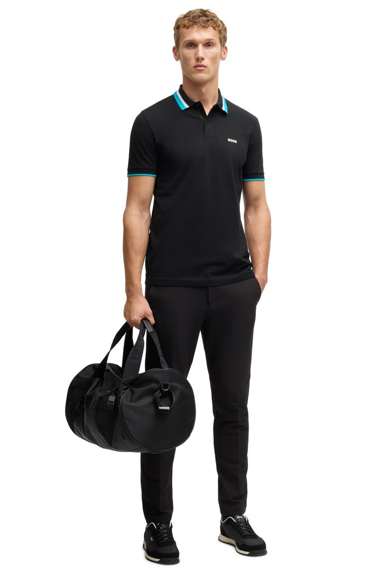 Paddy Tipped Cotton Polo, Alternate, color, BLACK