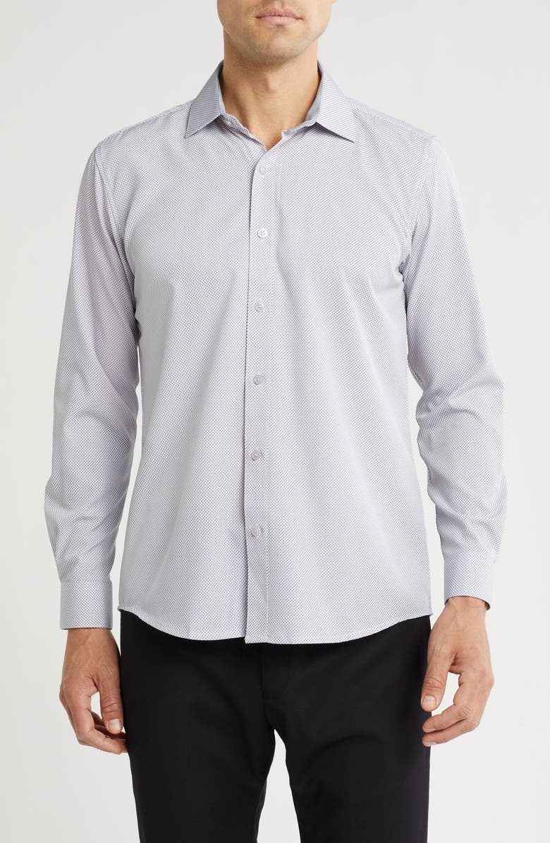 DYLAN PARK Slim Fit Performance Stretch Button-Down Shirt, Main, color, White