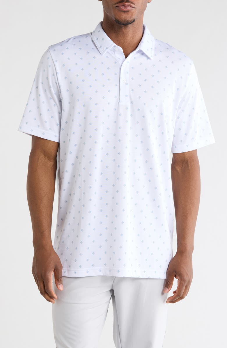 TravisMathew Saturday Night Stay Cotton Blend Polo, Main, color, White