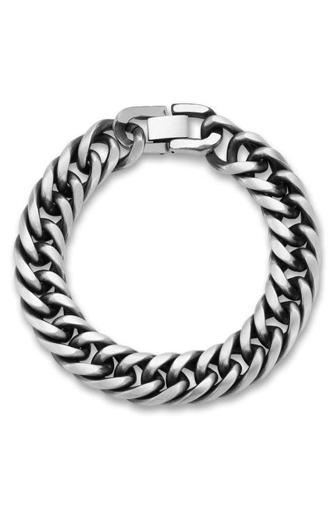 Oxidized Curb Chain Bracelet