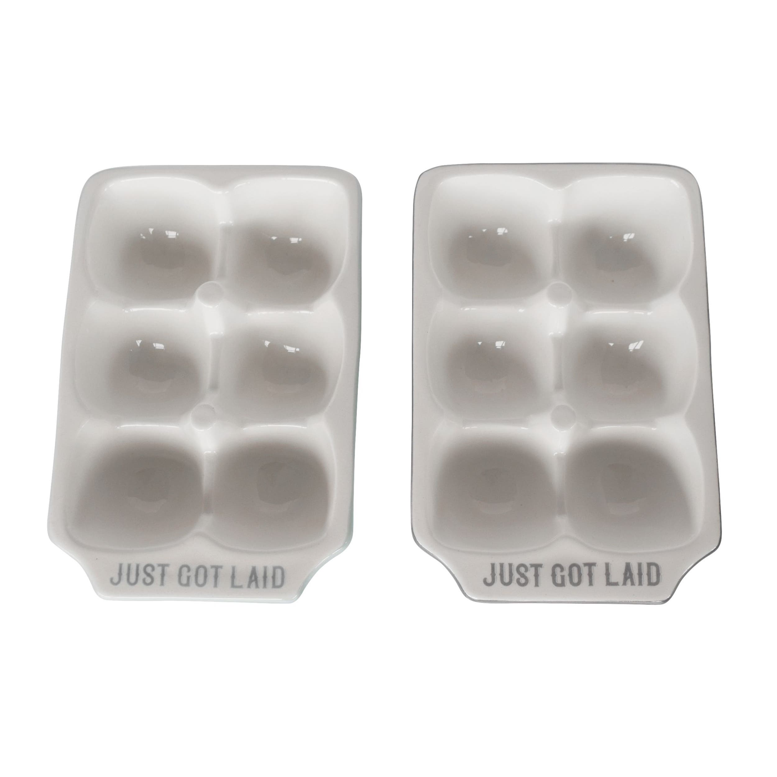 Totalee Gift Pinkies Up Egg Holders Set Of 2 Ceramic Pink In White