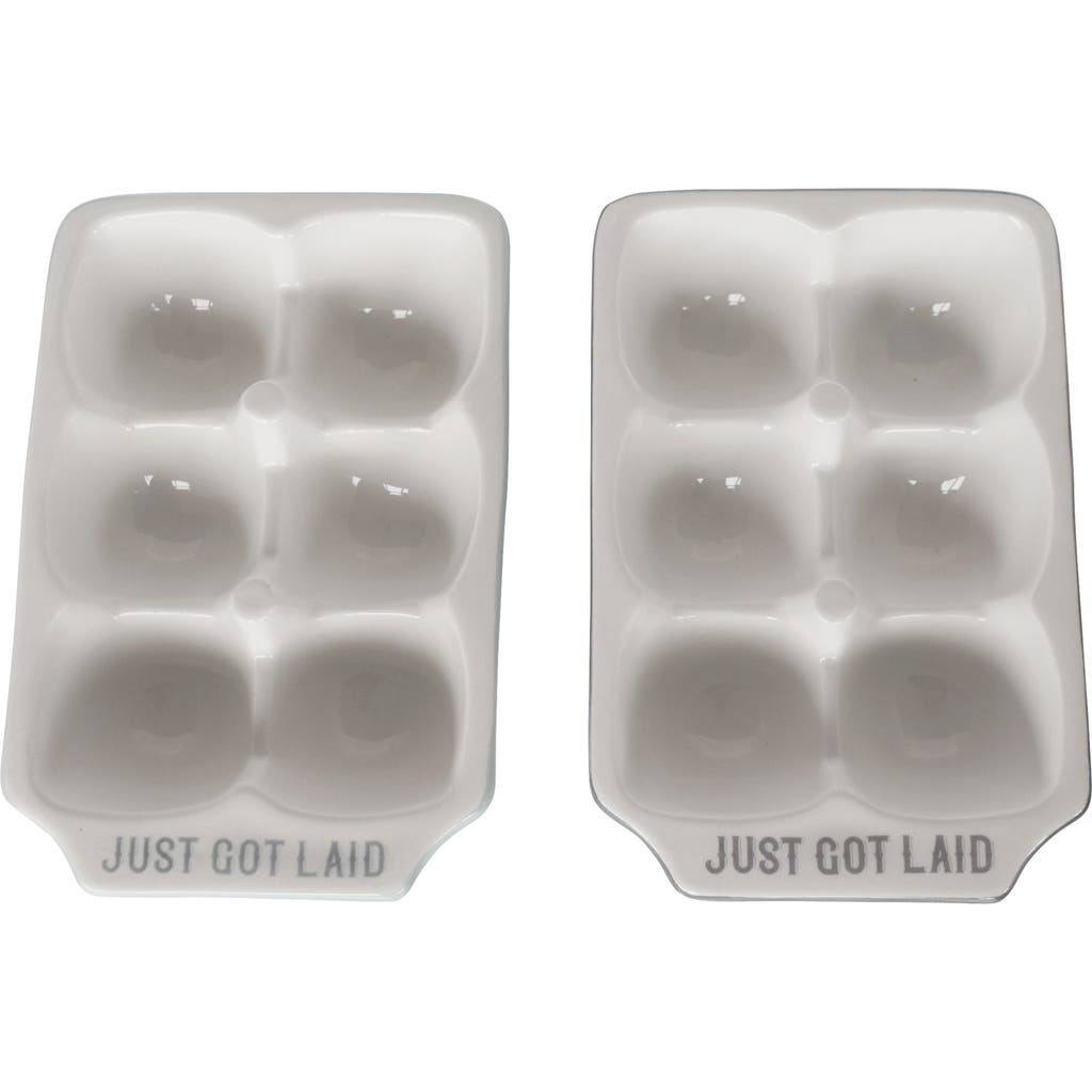 Totalee Gift Pinkies Up Egg Holders Set Of 2 Ceramic Pink In White