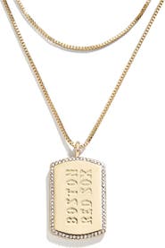 WEAR by Erin Andrews x Baublebar Boston Red Sox Dog Tag Necklace