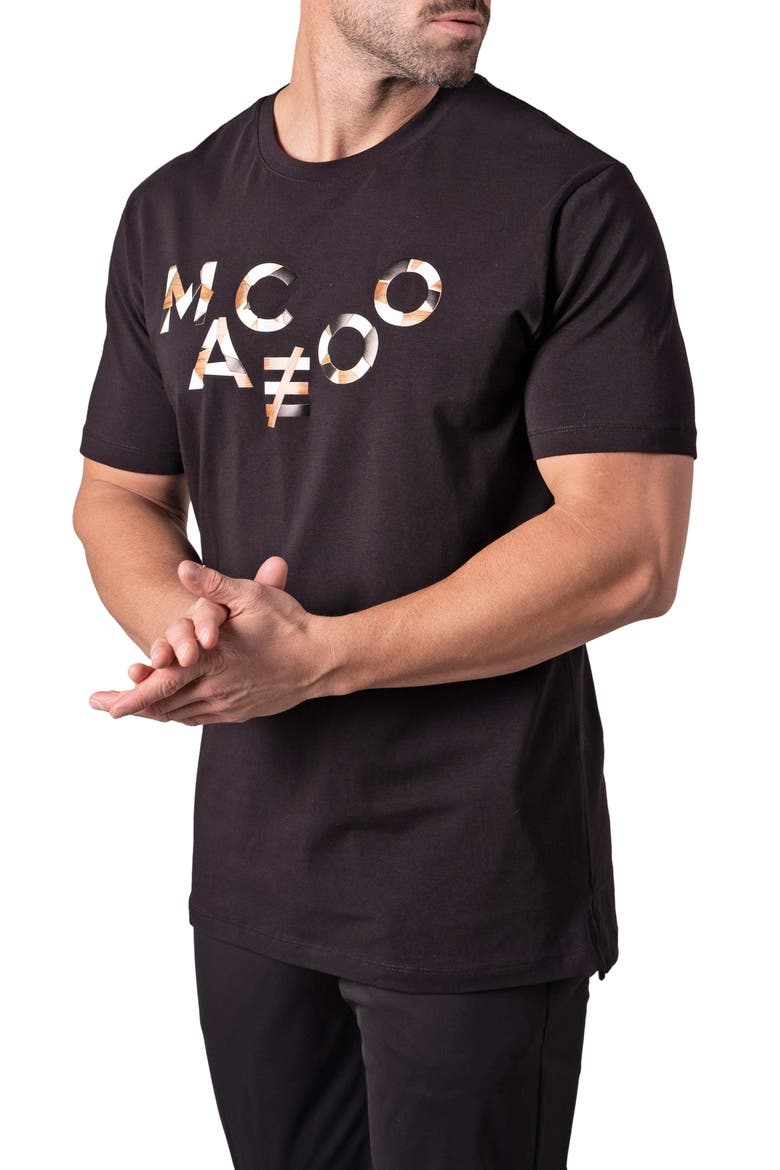 Logo Appliqué Graphic T-Shirt, Alternate, color, BLACK