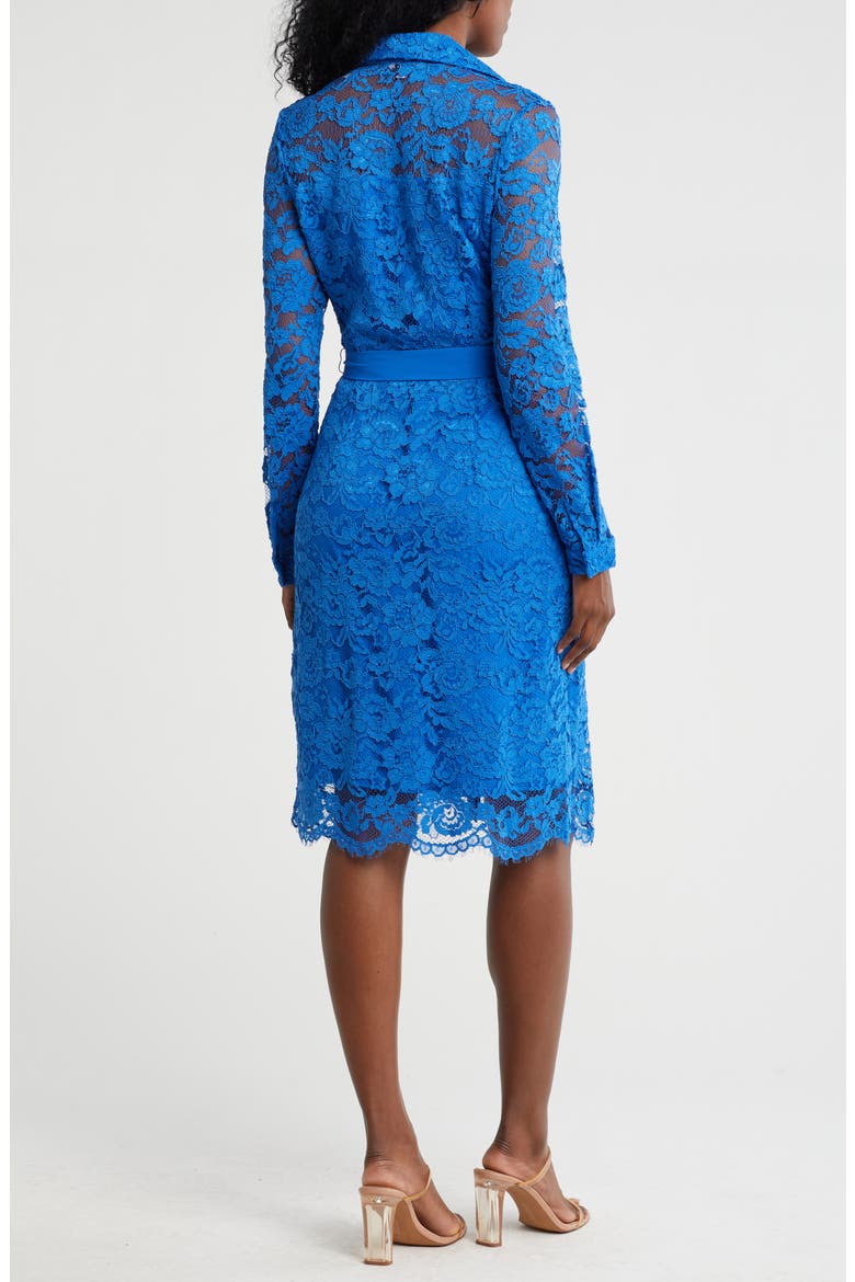 Belted Lace Shirtdress, Alternate, color, COBALT